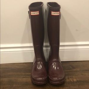 Burgundy Hunter Boots size 7 (38)